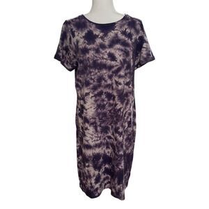 Sonoma Purple Tie Dye T-Shirt Dress Size Medium